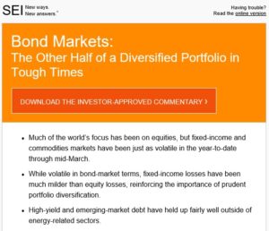 SEI’s Market Commentary: Bond Markets – The Other Half of a Diversified Portfolio in Tough Times post image