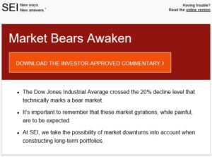 SEI’s Market Commentary: Market Bears Awaken post image