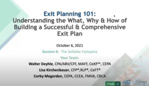 OWM Webinar: Exit Planning – The Sellable Business (Exit Planning 101) post image